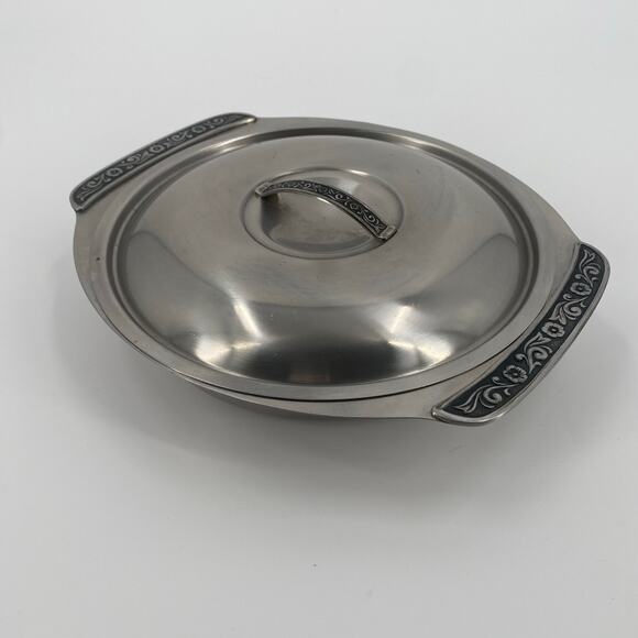 Vintage stainless steel serving dish with lid Made in Japan MCM - Picture 1 of 10